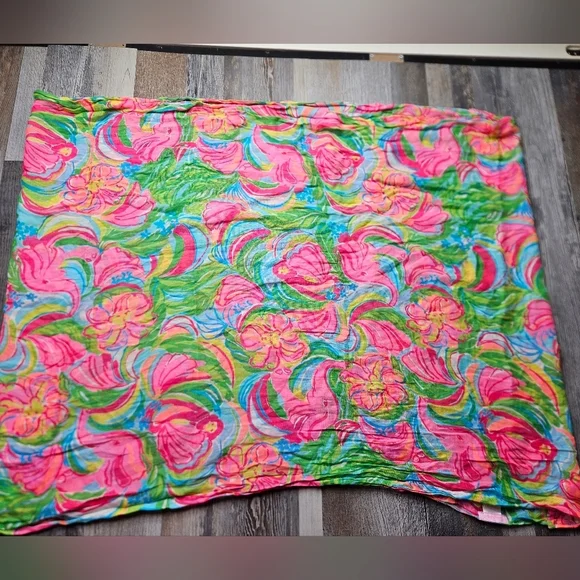 Lilly Pulitzer Riley Infinity Loop Scarf So A Peeling Pattern Elephant Pink - Picture 1 of 5
